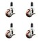 Service Caster 3 Inch 316SS Maroon Poly Swivel 1-3/8 Inch Expanding Stem Caster Set Brake SCC SCC-SS316EX20S314-PPUB-MRN-TLB-138-4 - alternate 3